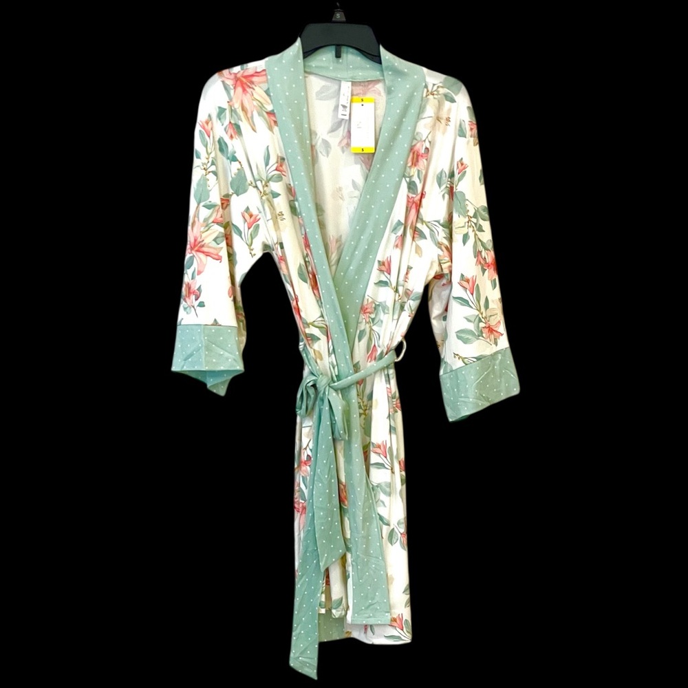 2-piece set Flora Nikrooz ultra soft floral & polka dot Robe & pajama pants